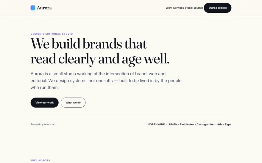 AURORA — WordPress Block Theme screenshot 1