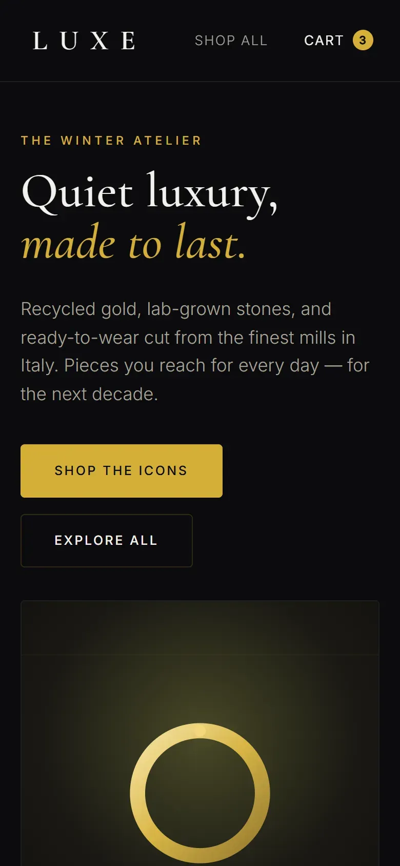 LUXE — Shopify Hydrogen Storefront screenshot 6