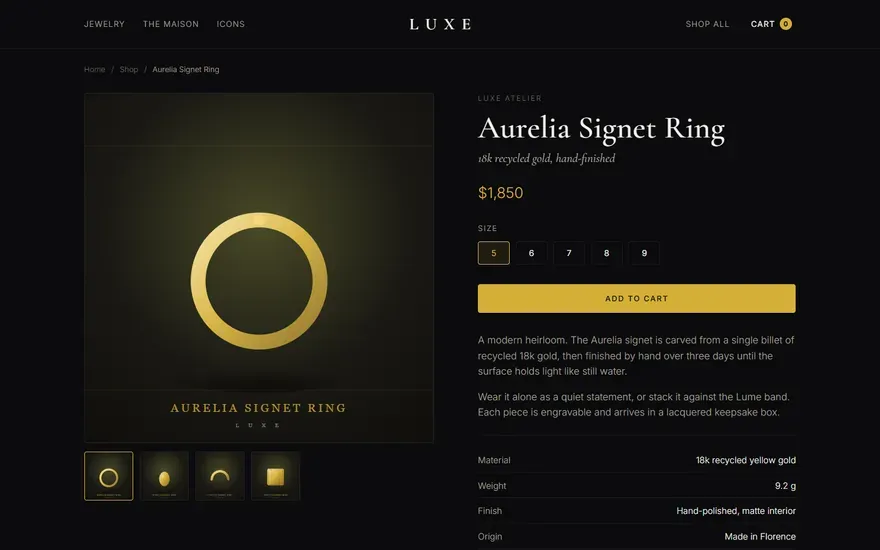 LUXE — Shopify Hydrogen Storefront screenshot 3
