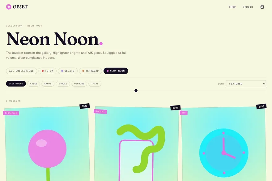 OBJET — Postmodern Design Objects screenshot 4