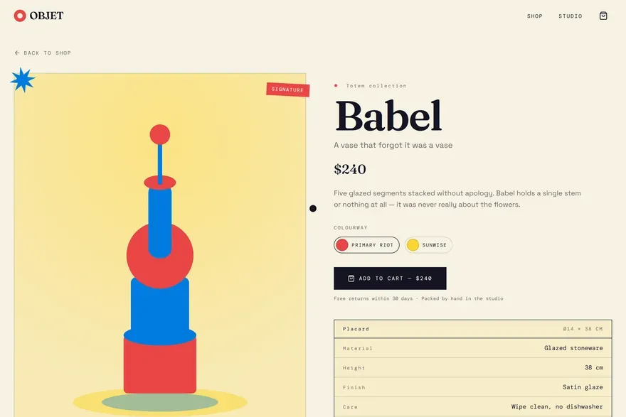 OBJET — Postmodern Design Objects screenshot 3