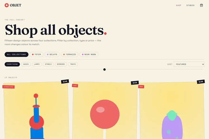 OBJET — Postmodern Design Objects screenshot 2