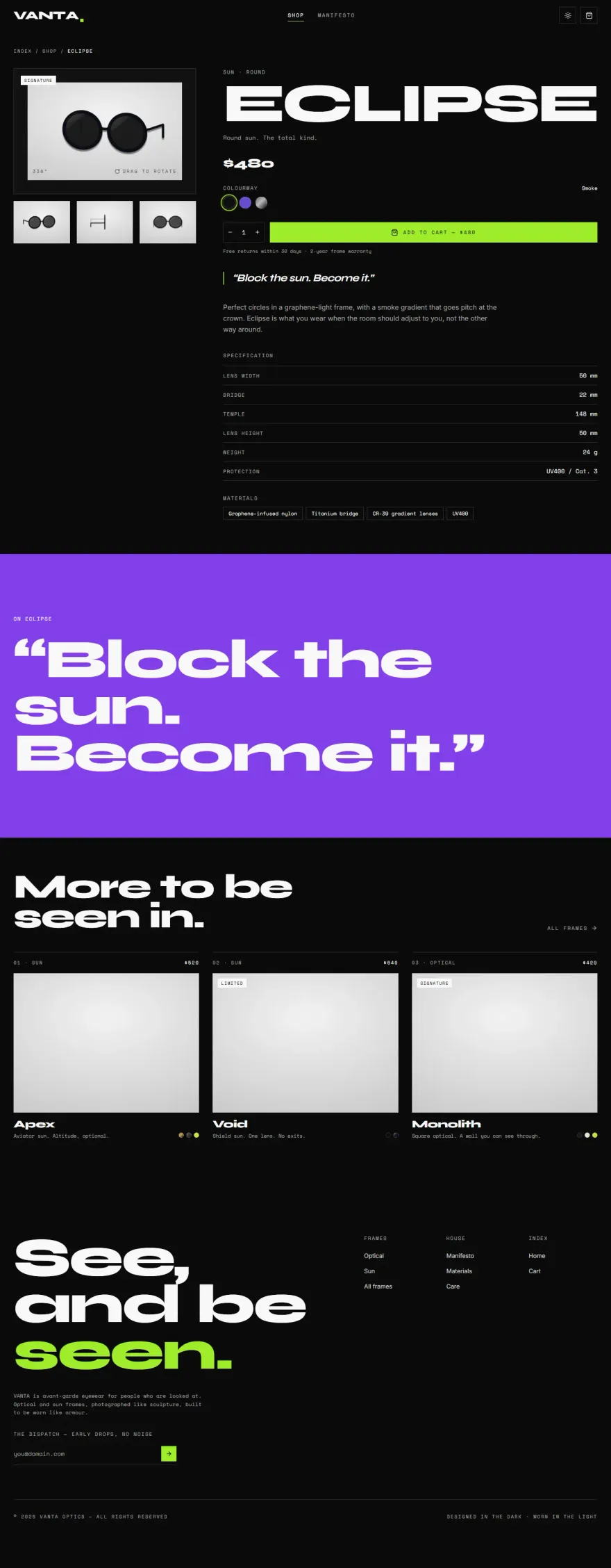 VANTA — Avant-Garde Eyewear screenshot 3