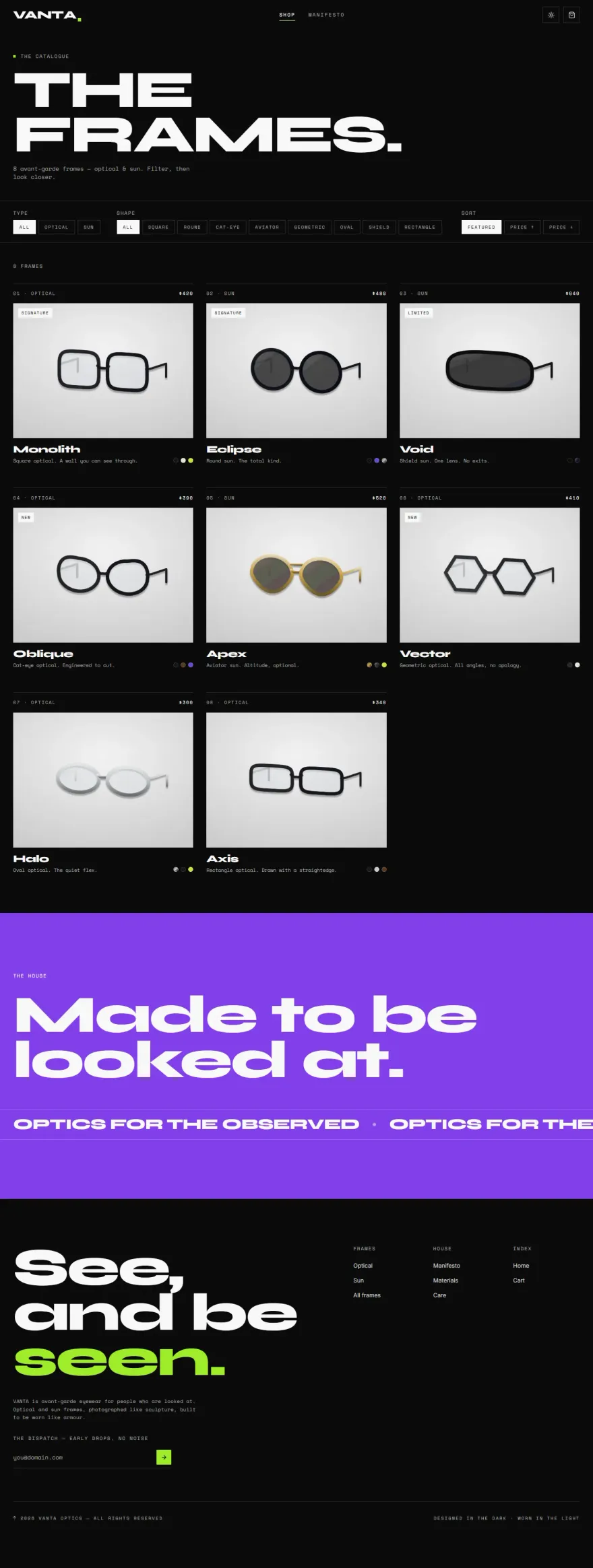 VANTA — Avant-Garde Eyewear screenshot 2